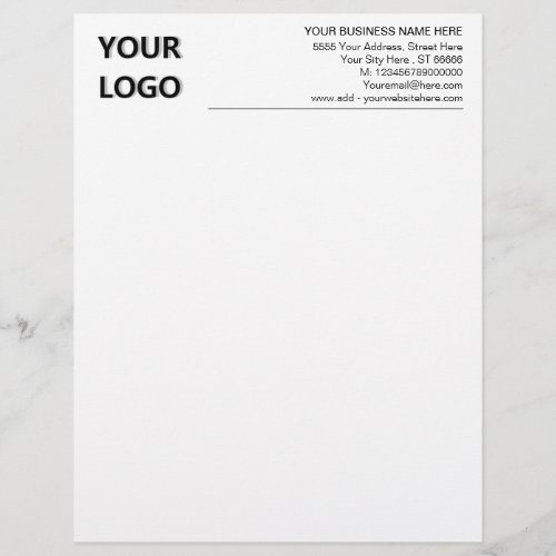 Custom Logo Business Address Office Letterhead