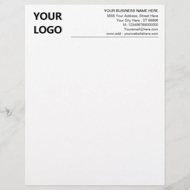 Custom Logo Business Address Office Letterhead (Front)