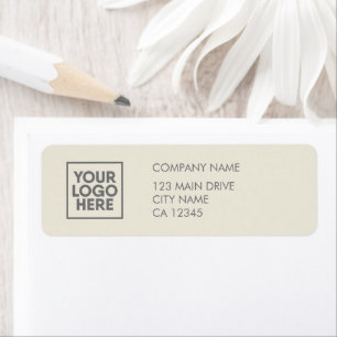 Custom Logo Business Black Return Address Label