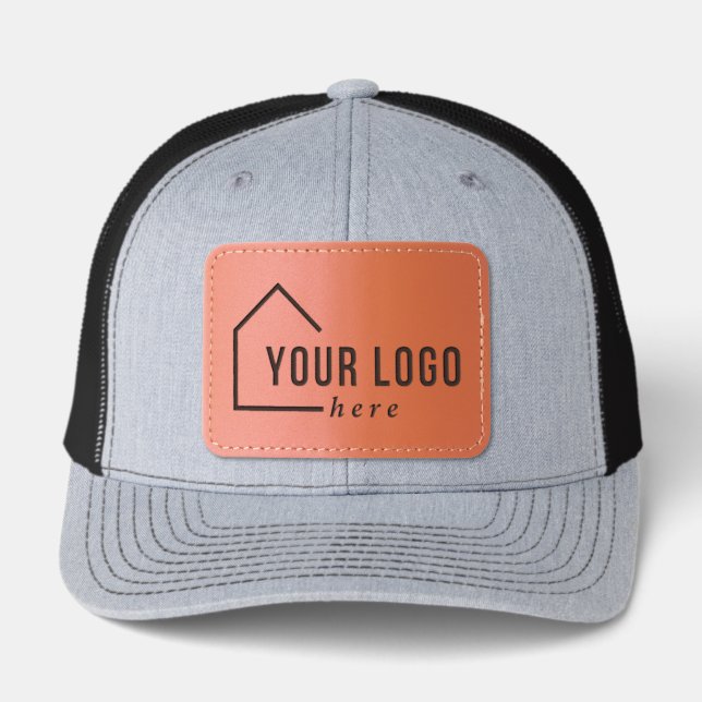 Custom Logo Business Branded Marketing Leather Patch Hat (Front)