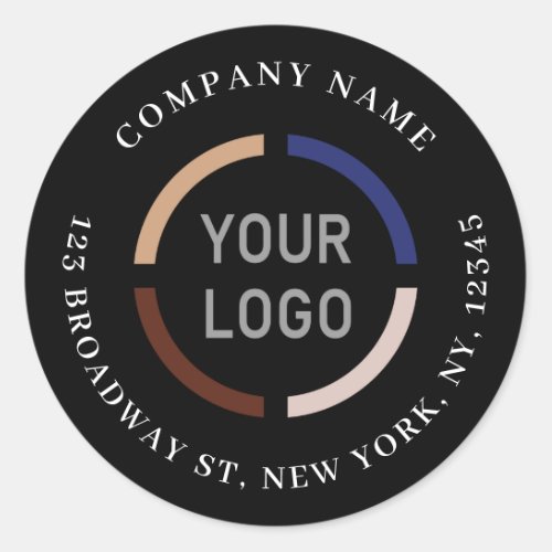 Custom Logo business branded return address Classic Round Sticker