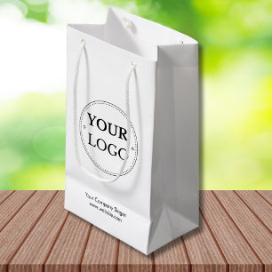 Custom Logo Business Branded White Small Gift Bag