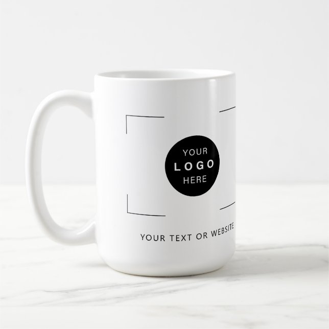 Custom logo business branding text personalized coffee mug (Left)