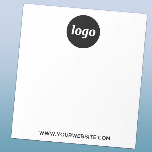 Custom Logo Business Branding with Website URL Notepad (Simple logo with custom text business branding promotional notepad)