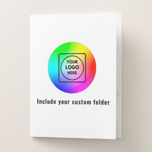Custom Logo Business Card Slot Pocket Folder