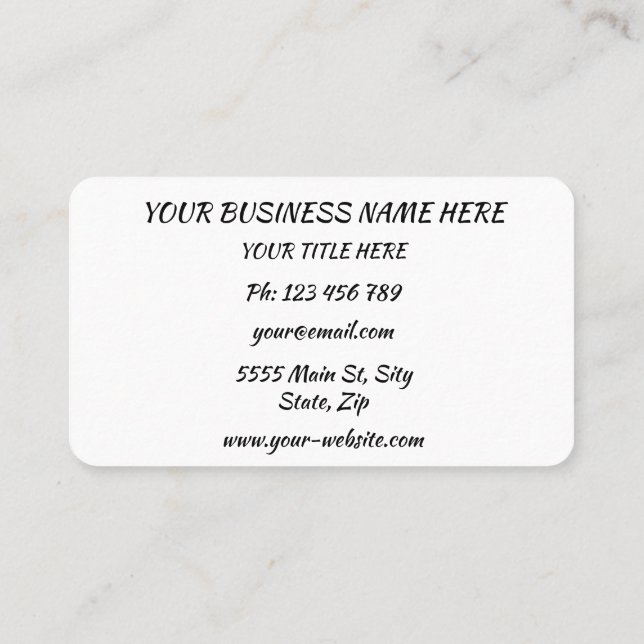 Custom Logo Business Card Your Colora and Font (Back)