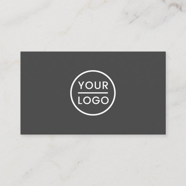 Custom logo business cards - modern, gray, white (Front)