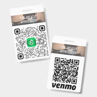Custom Logo Business Cashless Tipping QR Badge