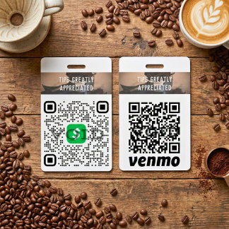 Custom Logo Business Cashless Tipping QR Badge