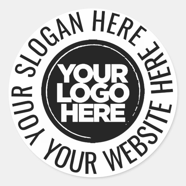 Custom Logo Business Circle Text Web Promotional Classic Round Sticker (Front)