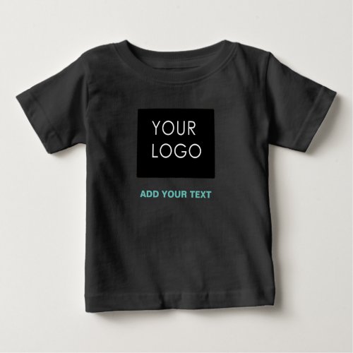 Custom Logo Business Company Black Baby T_Shirt