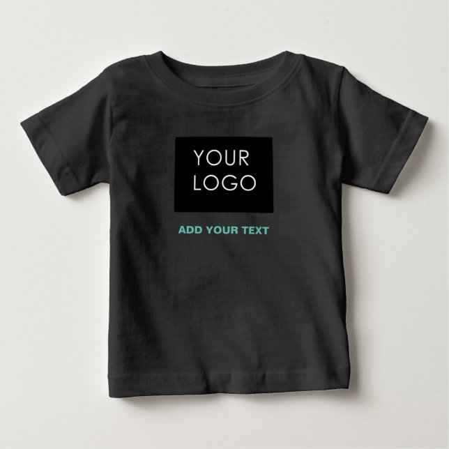 Custom Logo Business Company Black Baby T-Shirt (Front)