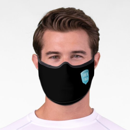 Custom Logo Business Company Black Premium Face Mask