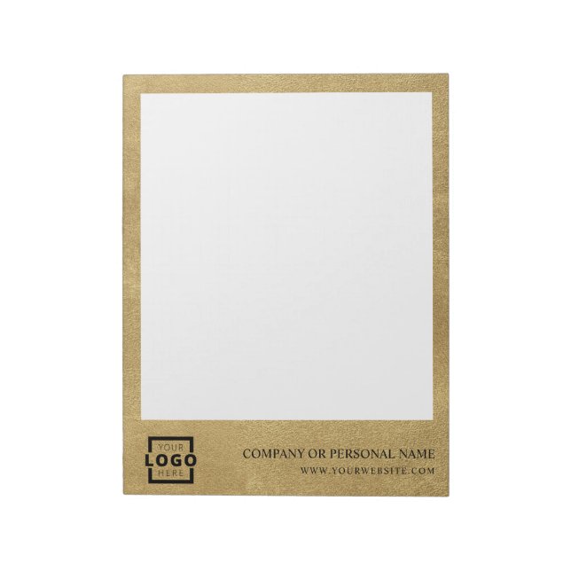 Custom Logo Business Company Branded Gift Gold Notepad (Rotated)