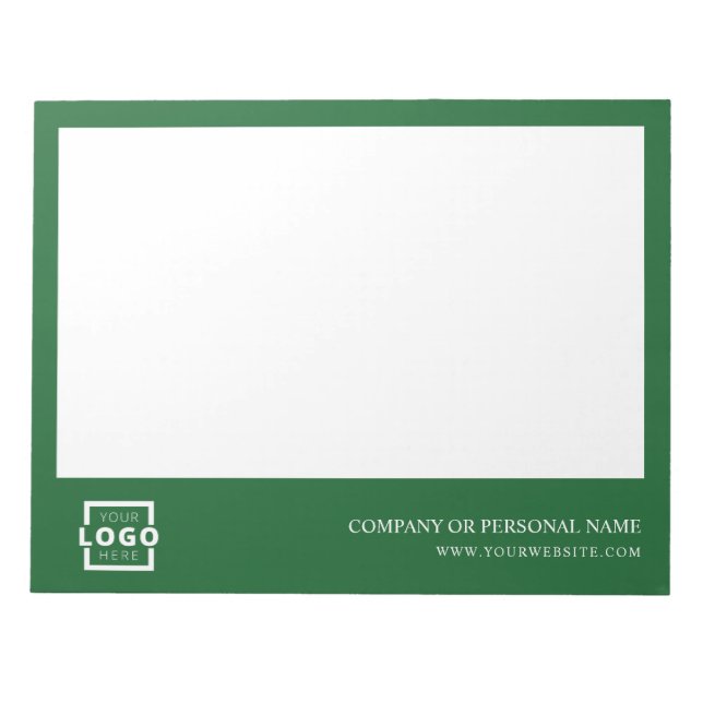 Custom Logo Business Company Branded Gift Green Notepad (Front)