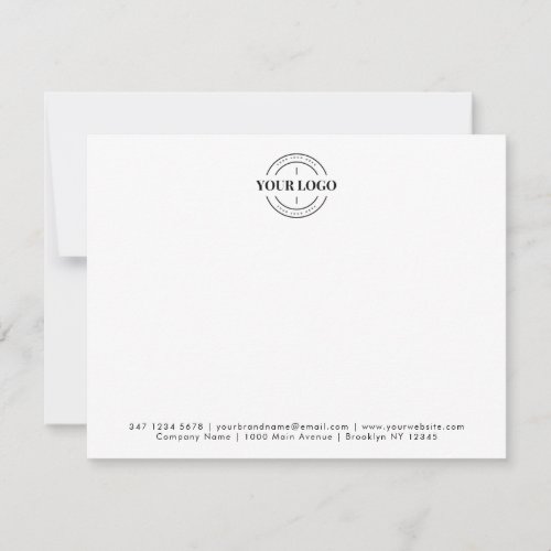 Custom Logo Business Company Corporate Minimalist Note Card