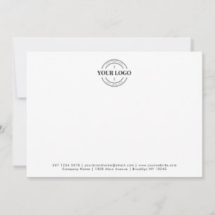 Custom Logo Business Company Corporate Simple Note Card