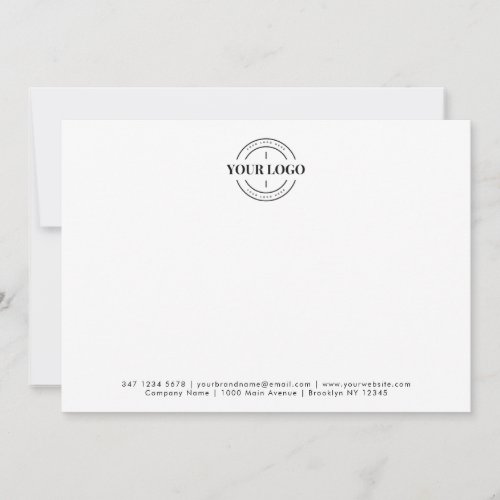 Custom Logo Business Company Corporate Simple Note Card
