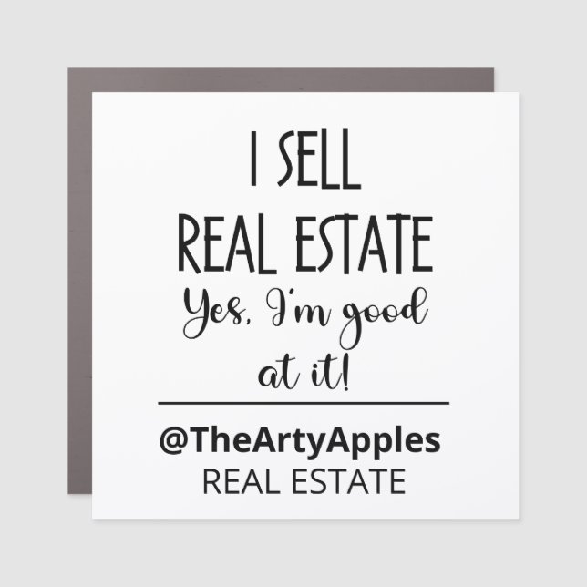 custom logo business company employee real estate car magnet (Front)