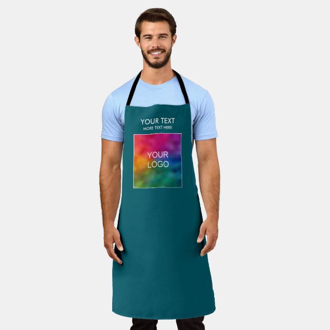 Custom Logo Business Company Minimalist Design Apron (Worn)