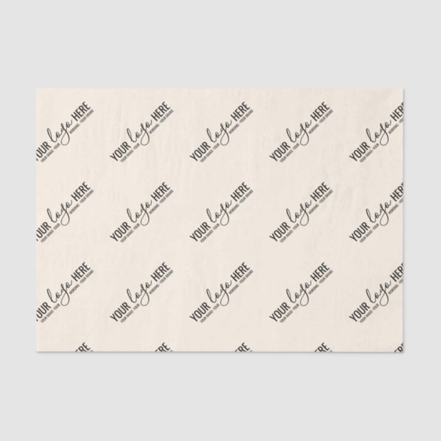 Custom Logo Business Company Packaging Beige Tissue Paper (Front)