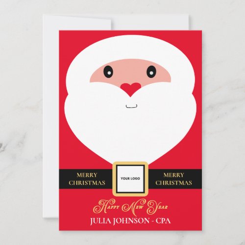 Custom Logo Business Company Santa Christmas Holiday Card