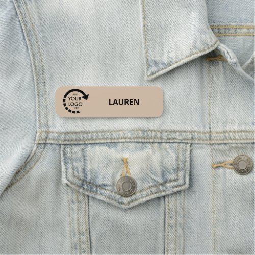 Custom Logo Business Company Staff  Beige Name Tag