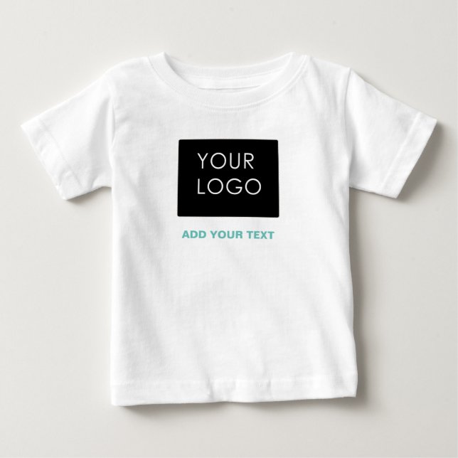 Custom Logo Business Company White Baby T-Shirt (Front)