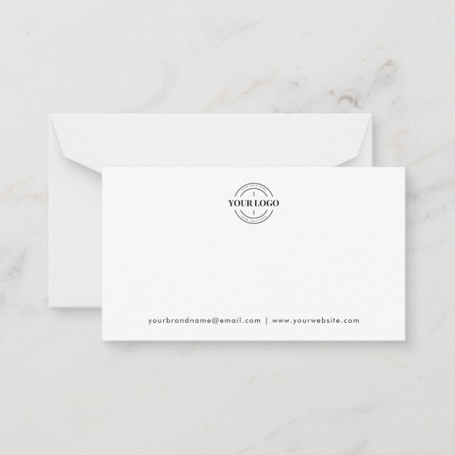 Custom Logo Business Corporate Company Minimalist Note Card (Front)
