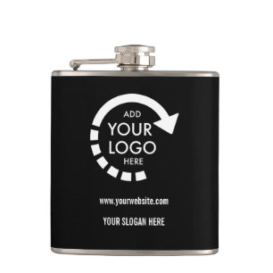 Custom logo business corporate Modern Black Flask
