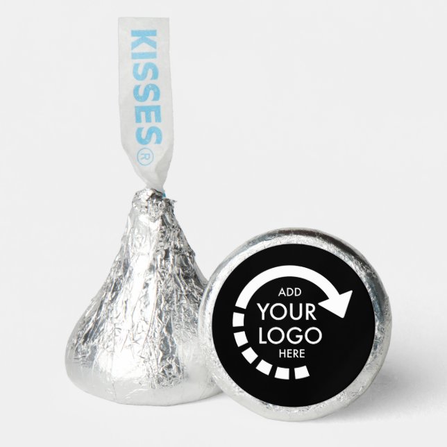 Custom logo business corporate | Modern Black Hershey®'s Kisses® (Front)