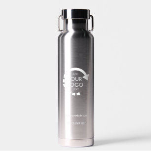 Custom logo business corporate Modern Silver Water Bottle