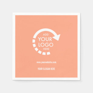 Custom logo business corporate Peach Coral Napkins
