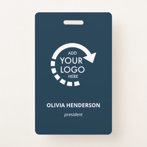 Custom Logo Business ID Employee  Navy Blue Badge