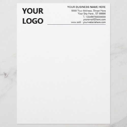 Custom Logo Business Information Office Letterhead