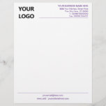 Custom Logo Business Letterhead - Choose Colors<br><div class="desc">Your Colors - Simple Personalized Business Office Letterhead with Logo - Add Your Logo - Image / Business Name - Company / Address - Contact Information - Resize and move or remove and add elements / image with customization tool. Choose / add your favorite elements and text colors and font...</div>