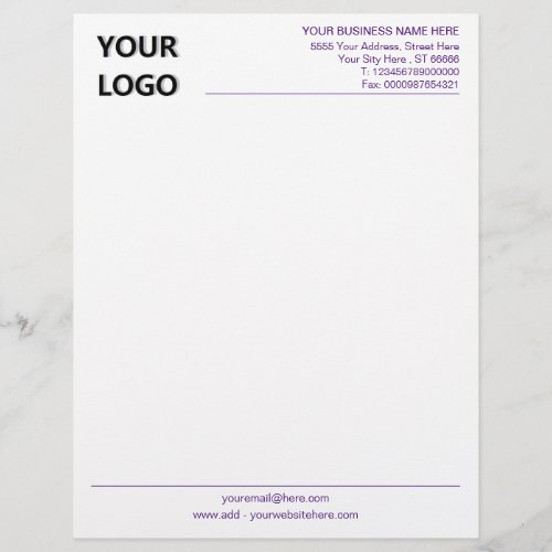 Custom Logo Business Letterhead _ Choose Colors