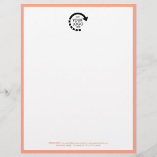 Custom Logo Business Letterhead Peach Coral
