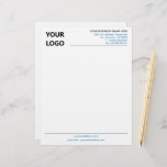 Custom Logo Business Letterhead Your Colors Font<br><div class="desc">Custom Colors and Font - Your Business Letterhead with Logo - Add Your Logo - Image / Business Name - Company / Address - Contact Information - Resize and move or remove and add elements / image with Customization tool. Choose / add your favorite elements and text colors and font...</div>