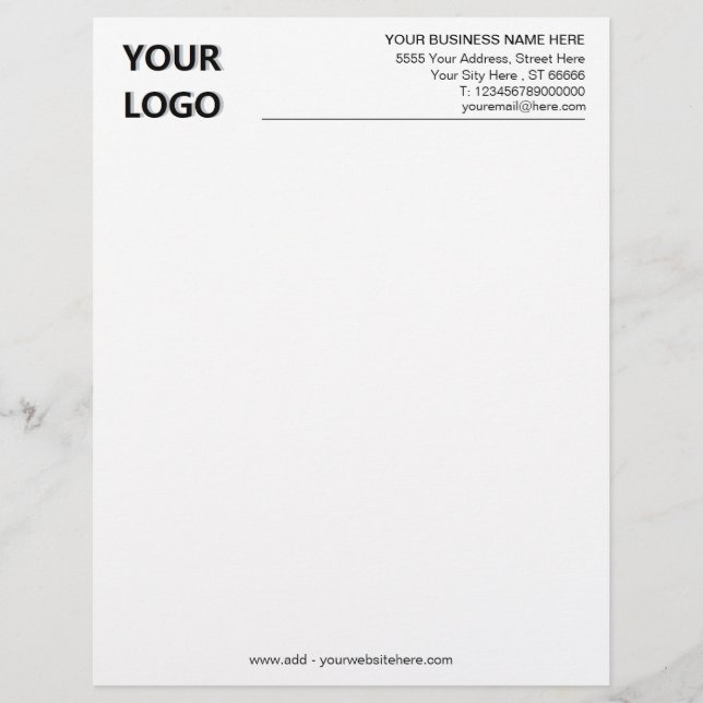 Custom Logo Business Logo Info Company Letterhead (Front)