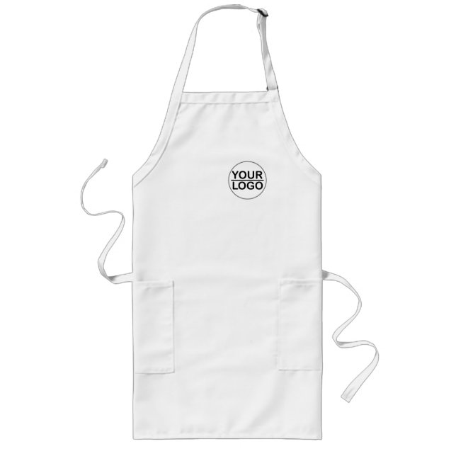 Custom logo business  long apron (Front)