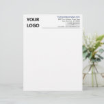 Custom Logo Business Name Address Letterhead<br><div class="desc">Custom Simple Personalized Business name Office Letterhead with Logo - Add Your Logo - Image / Business - Name and Contact Information - Choose / add your favorite text font and colors. Resize and move or remove and add elements - Image / text with customization tool ! Enjoy - Be...</div>