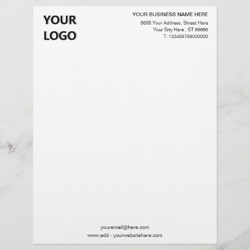 Custom Logo Business Name Addtess Info Letterhead
