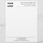 Custom Logo Business Name Info Office Letterhead<br><div class="desc">Simple Personalized Modern Design Business Office Letterhead with Logo - Add Your Logo - Image / Business Name - Company / Address - Contact Information - Resize and move or remove and add elements / text with customization tool. Choose/ add your favorite elements and text colors / font / size...</div>