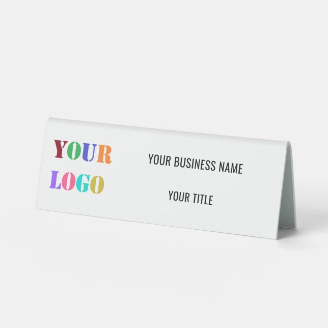 Custom Logo Business Name Table Tent Sign Template (Front)