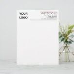 Custom Logo Business Name Text Info Lettrehead Letterhead<br><div class="desc">Custom Simple Personalized Business name Office Letterhead with Logo - Add Your Logo - Image / Business - Name and Contact Information - Choose / add your favorite text font and colors. Resize and move or remove and add elements - Image / text with customization tool ! Enjoy - Be...</div>