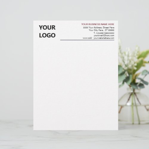 Custom Logo Business Name Text Info Lettrehead Letterhead