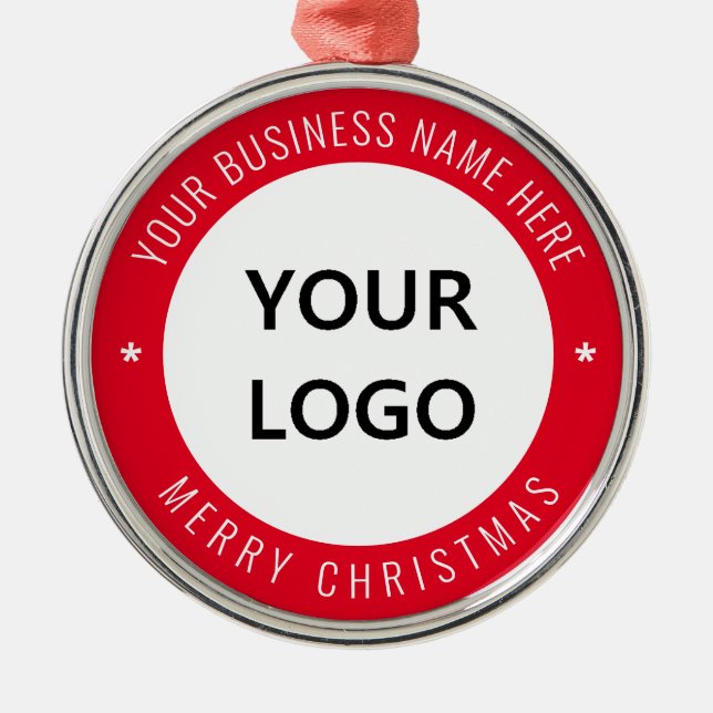 Custom Logo Business Office Christmas Celebration Metal Ornament (Front)