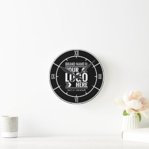 Custom Logo, Business or Brand Logo Personalized Round Clock