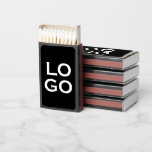 Custom Logo Business or Company on Black Matchboxes
